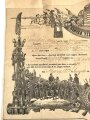 Ungarn, Urkunde zum Militärabschied 1883 ? Maße 30 x 44cm, mehrfach gefaltet