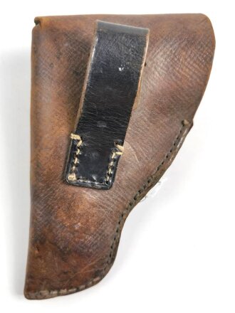 Pistolentasche aus braunem Leder, Höhe 18cm