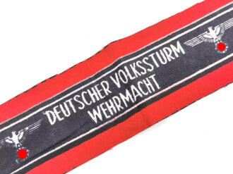 Armbinde "Deutscher Volkssturm Wehrmacht", sehr guter Zustand, unkonfektioniertes Stück