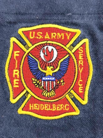" U.S. Army Fire Service Heidelberg " Ärmelabzeichen aufgenäht auf Poloshirt Stoff