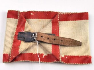 Armbinde mit Lederlasche vermutlich für die Feuerwehr vor 1945