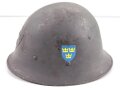 Schweden, Stahlhelm M21/26. Von der schwedischen Armee überlackiertes Stück in gutem Gesamtzustand