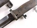 Norwegen, Seitengewehr Modell  84/98 der Wehrmacht aptiert für Modell 1957 Selbstladegewehr mit Tragehaken für ein U.S. Lochkoppel