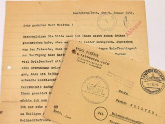Landsberg / Lech " WCPL Inhaftiertensendung" Vorderseite des Umschlag sowie Schreiben eines Zivilinternierten