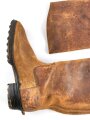 Paar Stiefel für berittene Mannschaften des Heeres. Ungeschwärzte Kammerstücke , wohl ungetragen, Sohlenlänge 28,5cm