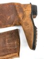 Paar Stiefel für berittene Mannschaften des Heeres. Ungeschwärzte Kammerstücke , wohl ungetragen, Sohlenlänge 28,5cm