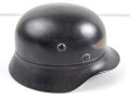 Stahlhelm Luftschutz, Originallack, Abzeichen gedunkelt, Innenfutter aus Ersatzmaterial, Q64