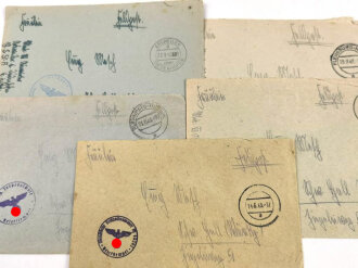 Kriegsmarine, 5 Feldpost Briefumschläge unter...