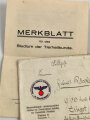 Merkblatt für das Studium der Tierheilkunde von Januar 1937, Verschickt in einem Feldpostbrief 1943