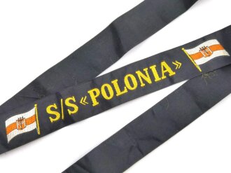 Polen, Mützenband "SS Polonia" Polen-Amerika Linie. Länge 99cm