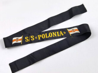 Polen, Mützenband "SS Polonia" Polen-Amerika Linie. Länge 99cm