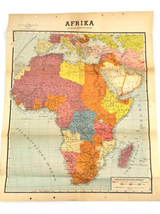 Deutsche Afrikakarte 1941 - Kolonial Besitze, mehrmals gelocht, Maße: 56 x 70 cm
