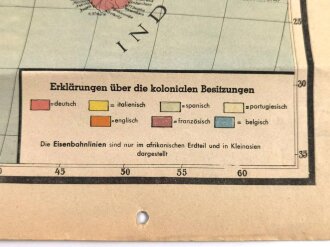 Deutsche Afrikakarte 1941 - Kolonial Besitze, mehrmals gelocht, Maße: 56 x 70 cm