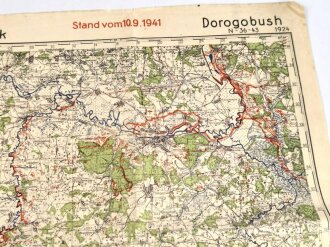 Deutsche Befestigungskarte 1941 "Dorogobush" Russland, Maße: 70 x 89 cm