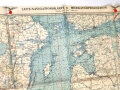 Luft-Navigationskarte in Merkatorprojektion Nr. 3 Ostsee - Balkan, 1940, auf Stoff, viele kleine löcher am Rand, Maße: 89 x 136 cm