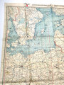 Luft-Navigationskarte in Merkatorprojektion Nr. 3 Ostsee - Balkan, 1940, auf Stoff, viele kleine löcher am Rand, Maße: 89 x 136 cm