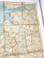 Luft-Navigationskarte in Merkatorprojektion Nr. 3 Ostsee - Balkan, 1940, auf Stoff, viele kleine löcher am Rand, Maße: 89 x 136 cm