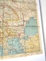 Luft-Navigationskarte in Merkatorprojektion Nr. 3 Ostsee - Balkan, 1940, auf Stoff, viele kleine löcher am Rand, Maße: 89 x 136 cm