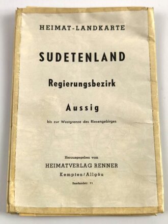 Heimat-Landkarte, Sudetenland, Regierungsbezirk Aussig,...