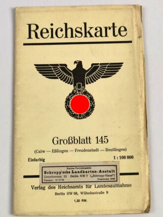 Reichskarte, Großblatt 145, Calw - Eßlingen -...