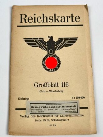 Reichskarte, Großblatt 116, Glatz - Münsterberg