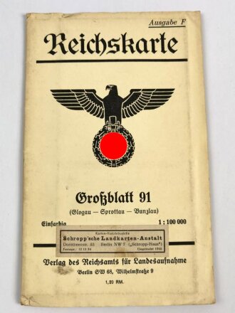 Reichskarte, Großblatt 91, Glogau - Sprottau - Bunzlau