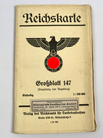 Reichskarte, Großblatt 147, Umgebung von Augsburg