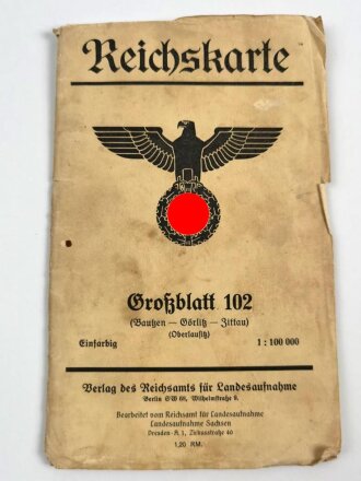 Reichskarte, Großblatt 102, Bautzen - Görlitz...