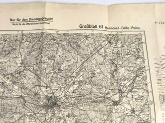 Karte des Deutschen Reiches, 1939, Großblatt 61, Hannover - Celle - Peine, Maße: 72 x 83 cm