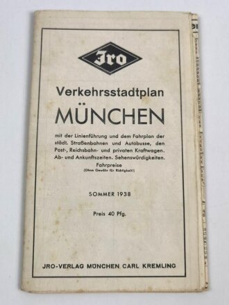 Verkehrsstadtplan München, Sommer 1938, Iro mit Alphabetisches Verzeichnis aller Straßen und Plätze