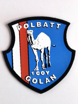 UNO Polen, Ärmelabzeichen " POLBATT 1 COY GOLAN" Israel/ Syrien- Einsatz 1. Kompanie, Rückseitig mit Kleberesten