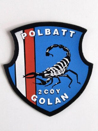 UNO Polen, Ärmelabzeichen " POLBATT 2COY GOLAN" Israel/ Syrien- Einsatz 2. Kompanie, Rückseitig mit Kleberesten