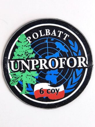 UNO Polen, Ärmelabzeichen ( aus Gummi ) " POLBATT UNPROFOR 6coy"  " Polnische 6. Kompanie