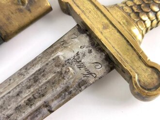 Frankreich, Faschinenmesser "Glaive Modell 1816" Hersteller Klingenthal 1831, Scheide nicht geschrumpft