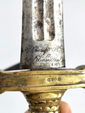 Frankreich, Faschinenmesser "Glaive Modell 1816" Hersteller Klingenthal 1831, Scheide nicht geschrumpft