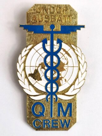 UNO Österreich, Metallabzeichen " UNDOF AUSBATT QM CREW" " Israel/ Syrien- Einsatz- Quartiermeistergruppe " Gesamthöhe 80 mm