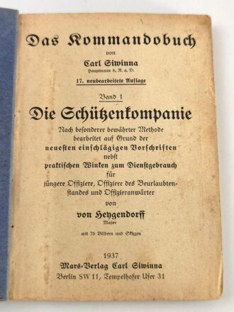 "Das Kommandobuch - Die Schützenkompanie"...