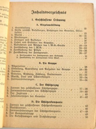 "Das Kommandobuch - Die Schützenkompanie" 1937, DIN A6, 215 Seiten