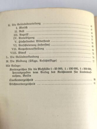 "Geländefibel" datiert 1934, DIN A5, 82 Seiten