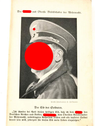 "Unterrichtsbuch für Soldaten" Ausgabe für MG Kompanie, datiert 1938, ca. 300 Seiten, stark gebraucht