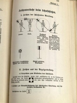 h.Dv. 240 "Schießvorschrift für Gewehr (Karabiner) leichtes Maschinengewehr, Pistole u.s.w.", 162 Seiten, gebraucht mit Einlage