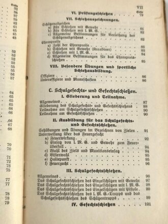 h.Dv. 240 "Schießvorschrift für Gewehr (Karabiner) leichtes Maschinengewehr, Pistole u.s.w.", 162 Seiten, gebraucht mit Einlage