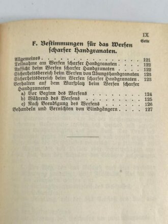h.Dv. 240 "Schießvorschrift für Gewehr (Karabiner) leichtes Maschinengewehr, Pistole u.s.w.", 162 Seiten, gebraucht mit Einlage