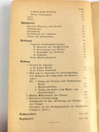 "Kleinkaliber-Scheibenschießen", datiert 1930, 129 Seiten, gebraucht