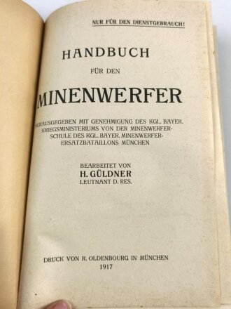 "Handbuch für den Minenwerfer", datiert...