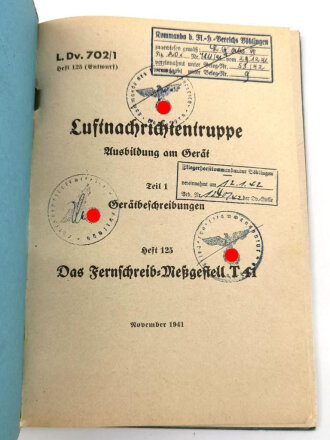 L.Dv. 702/1 Heft 125 "Luftnachrichtentruppe...