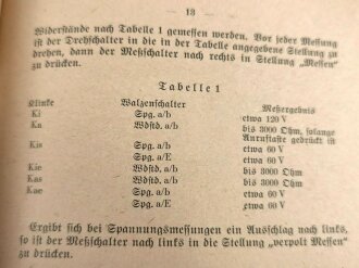 L.Dv. 702/1 Heft 125 "Luftnachrichtentruppe Ausbildung am Gerät, Teil 1 Gerätbeschreibungen, Heft 125 Das Fernschreib-Meßgestell T 41", datiert 1941, 720 Seiten, gebraucht