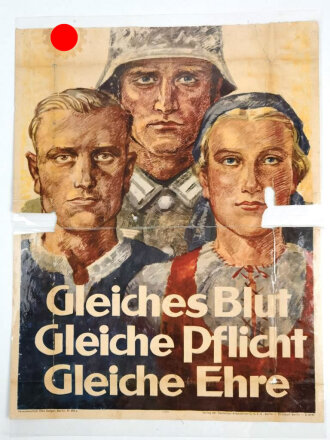 Deutsche Arbeitsfront, farbiges Plakat "Gleiches...