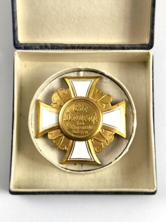 Preußen, Landeskriegerverband Kriegerverein-Ehrenkreuz 1. Klasse, Steckkreuz emailliert, in zugehörigem Pappetui