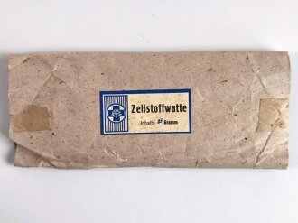 "25 Gramm Zellstoffwatte" Maße 8,5 x 20cm